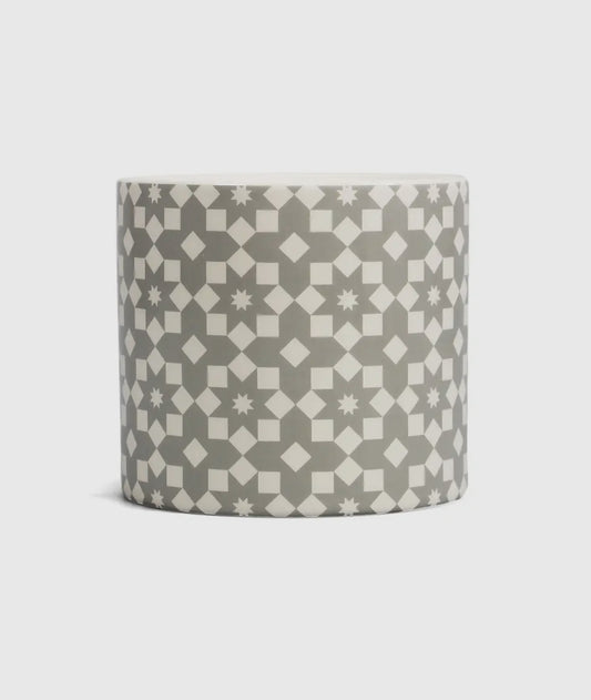 Ceramic tiled design plant pot- grey