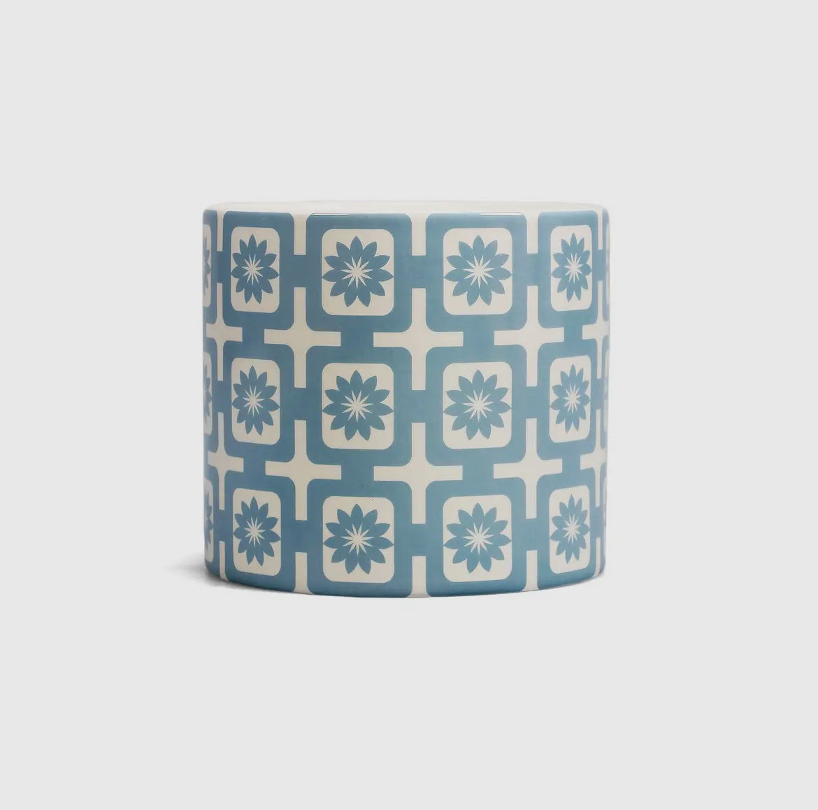 Ceramic tiled design pot - blue